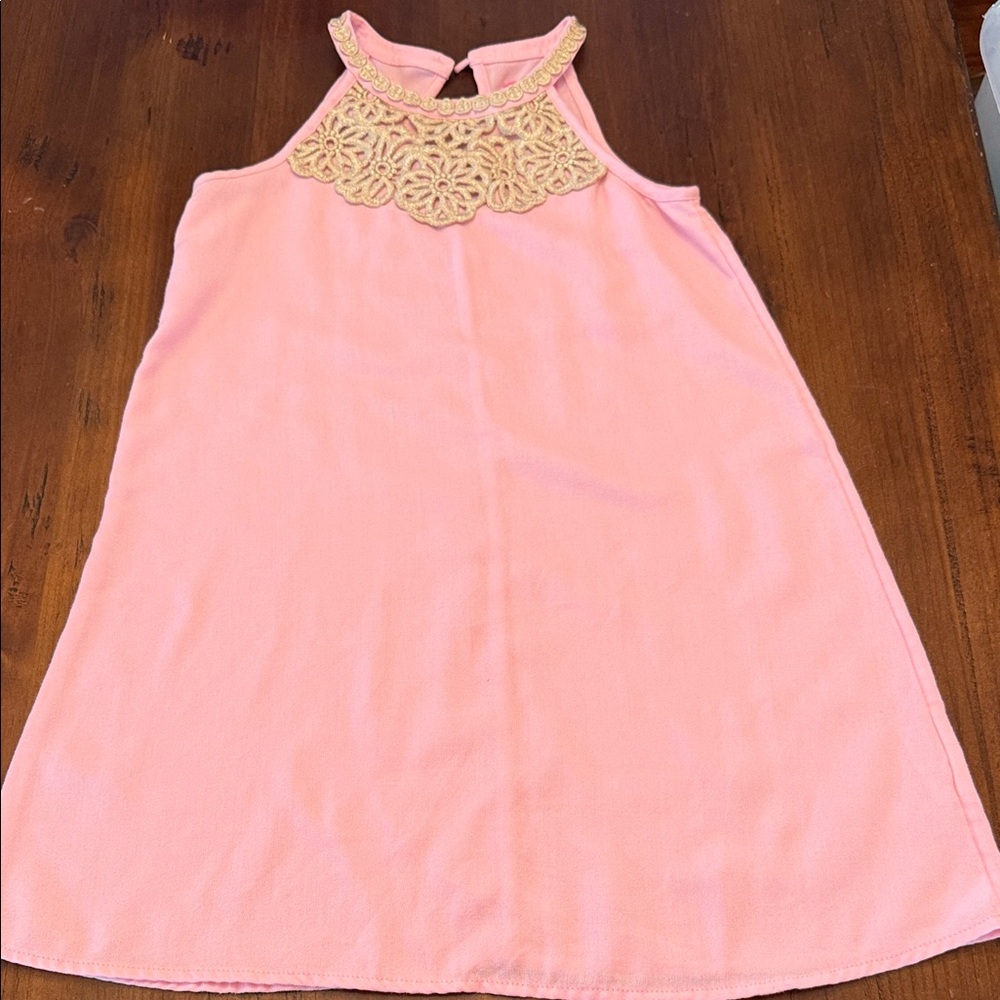 Lilly Pulitzer Light Pink dress with Gold Details